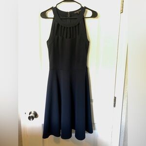 Elegant Navy Blue Halter Dress